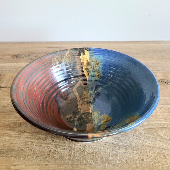 Artisan Ceramic Serving Bowl - Multicolor - Picture 3 of 8